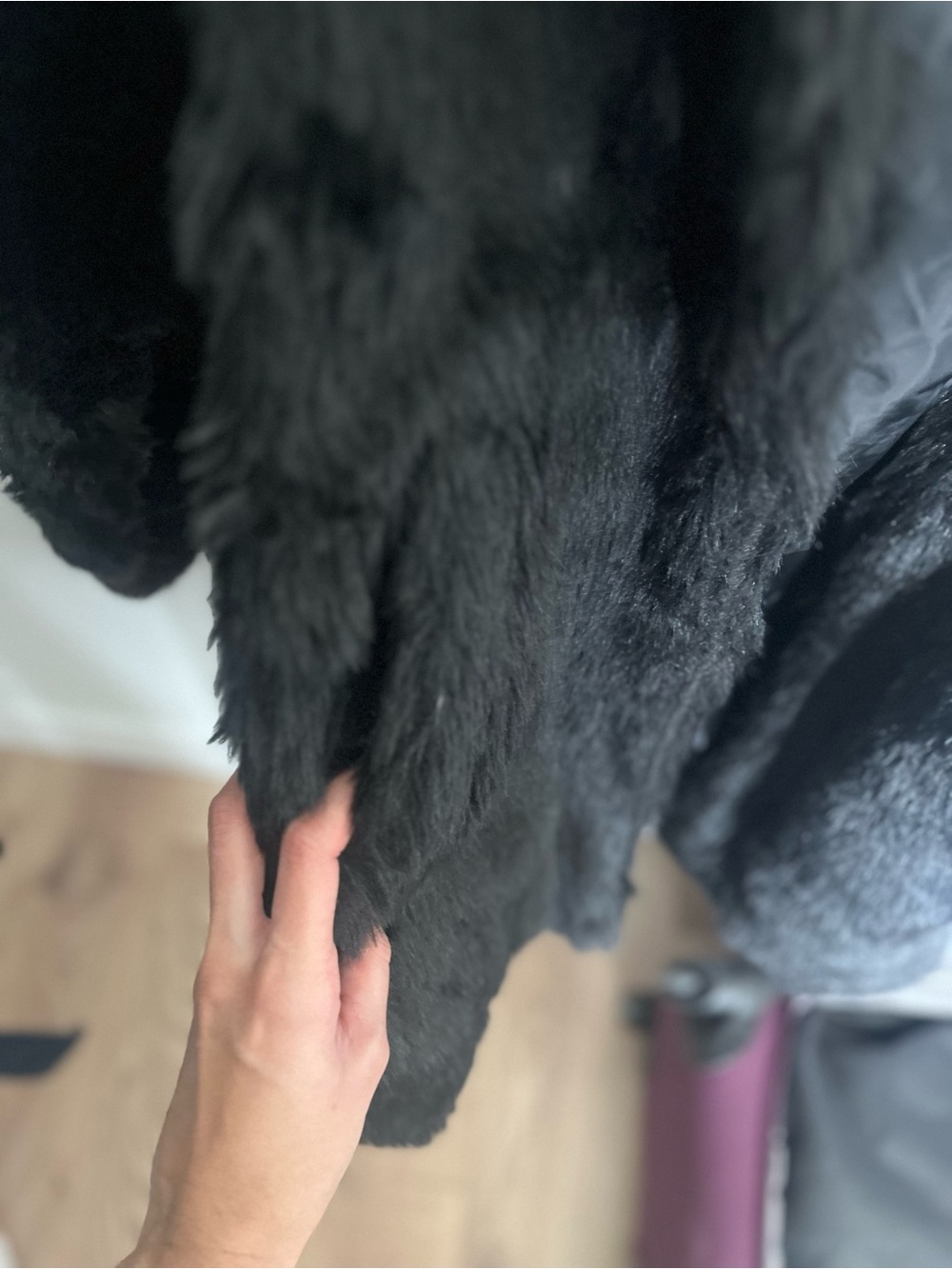Revamped Black Faux Fur Teddy Jacket - Picture 4 of 6